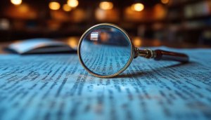 Magnifying Glass on Ancient Text 4K Desktop Wallpaper Free