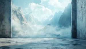 Misty Mountain Landscape 4K Desktop Background Aesthetic Wallpaper