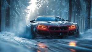 BMW Winter Drive Wallpaper: 4K Car Desktop Mobile Background