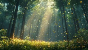 Lush Forest Fairy Lights Mobile Wallpaper Backgrounds 4K