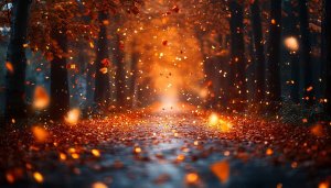 Autumn Forest Fall Leaves 4K Desktop Background Mobile Wallpaper