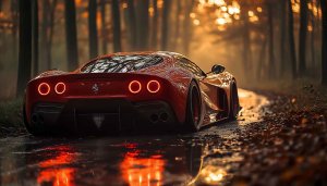 Red Ferrari Car Mobile Wallpaper 4K Desktop Background Theme