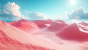 Pink Sand Dune Aesthetic 4K Desktop Background Mobile Wallpaper