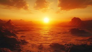 Martian Landscape Sunset Scenery 4K Desktop Background Mobile Wallpaper