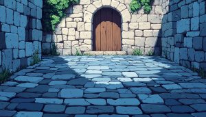 Cartoon Stone Walls Background Mobile Wallpaper - Anime Style Scenery