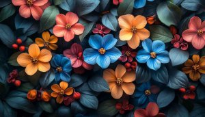 Colorful Floral Wallpaper Pattern: Free Desktop Background Aesthetic Flower Art