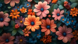 Colorful Floral Garden Desktop Background Free Botanical Mobile Wallpaper