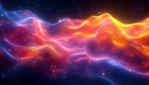 Aurora Sparkle Waves 4K Desktop Background, Abstract Galaxy Mobile Wallpaper