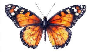 Orange Monarch Butterfly Illustration Art Mobile Wallpaper Free Background