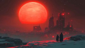 Red Planet Cityscape 4K Wallpaper, Sci-Fi Desktop Background Aesthetic