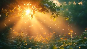 Golden Sunlight Forest Scenery 4K Desktop Background Free Mobile Wallpaper