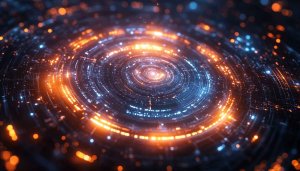 Abstract Glowing Circle Lights 4K Desktop and Mobile Wallpaper