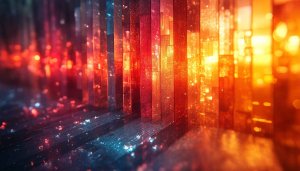 Abstract Wall Red and Blue Reflection 4K Desktop Wallpaper