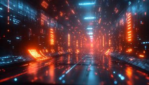 Cyberpunk Technology Tunnel 4K Desktop Background Futuristic Mobile Wallpaper