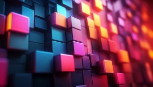 Colorful 3D Cubes Pattern Abstract Mobile Wallpaper Background