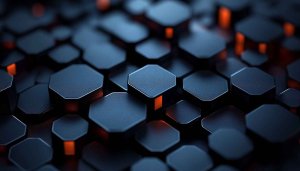 Hexagon Pattern Dark Mobile Wallpaper, Abstract Geometric Desktop Background