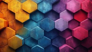 Abstract Hexagon Colorful Texture 4K Desktop Wallpaper Free Background