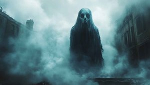 Creepy Ghostly Figure Mobile Wallpaper for Halloween Desktop Background