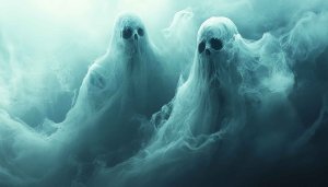 Ghostly Apparition Wallpaper, Halloween Spooky Background, Ghostly Figure Desktop