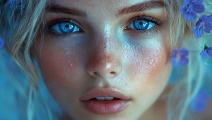 Woman with Blue Eyes Aesthetic Mobile Wallpaper 4K Portrait