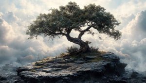 Lone Tree Cloudscape 4K Desktop Wallpaper Background for Mobile