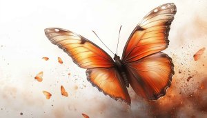 Elegant Orange Butterfly Art 4K Desktop Background for Computer Screens