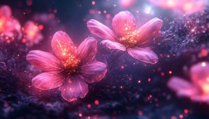 Pink Flower Sparkle 4K Desktop Backgrounds Free Mobile Wallpaper