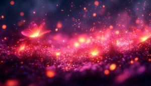 Glowing Butterfly Pink Flowers Mobile Wallpaper 4K Desktop Background
