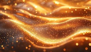 Golden Glitter Wave 4K Wallpaper for Desktop and Mobile Background