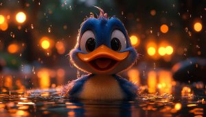 Cute Cartoon Duck 4K Wallpaper for Mobile Desktop Background