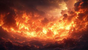Fiery Sky 4K Desktop Background Burning Clouds Mobile Wallpaper