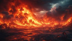 Fiery Landscape Mobile Wallpaper 4K, Red Hot Inferno Background