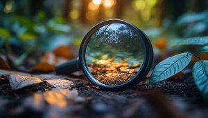 Introspective Forest Magnifying Glass 4K Desktop Wallpaper Free to Use