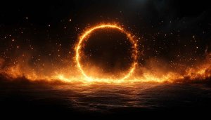 Fiery Ring Abstract 4K Desktop Backgrounds Dark Fantasy Wallpaper