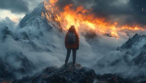 Fiery Mountain Landscape Mobile Wallpaper for Adventure Seekers 4K