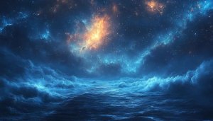 Starry Night Ocean Waves 4K Desktop Background Mobile Wallpaper