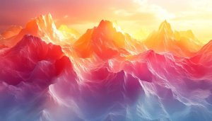 Colorful Mountain Range 4K Desktop Background Artistic Wallpaper