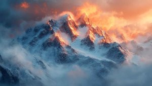 Snow Mountain Sunset Wallpaper, 4K Desktop Backgrounds, Free Mobile Wallpaper