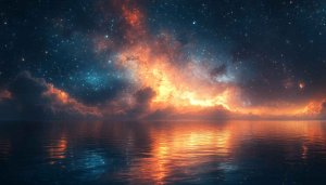 Starry Night Seascape 4K Desktop Wallpaper Free Mobile Background