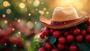 Red Cherries Still Life, Straw Hat, Food Photography Wallpaper