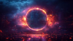 Cyberpunk Portal Mobile Wallpaper 4k Glowing Digital Futuristic Background