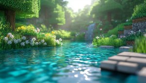 Minecraft Lake Wallpaper Background Free Desktop Mobile 4K Scenery