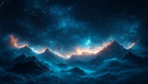 Epic Starry Mountain Range 4K Desktop Mobile Wallpaper