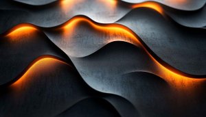 Abstract Dark Waves with Orange Glow 4K Desktop Wallpaper