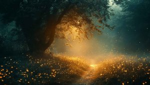 Glowing Forest Path Mobile Wallpaper: Free Desktop Background 4K