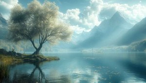 Serene Lake Mountain Landscape Scenery 4K Desktop Mobile Wallpaper