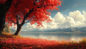 Autumn Lake Scenery 4K Desktop Wallpaper, Free Nature Background