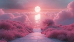 Pink Sky Sunset Mobile Wallpaper, Dreamy Landscape, Free Background