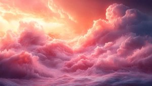 Dreamy Pink Clouds 4K Wallpaper for Mobile Desktop Background