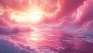 Pink Sunset Sky over Water 4K Desktop Mobile Wallpaper